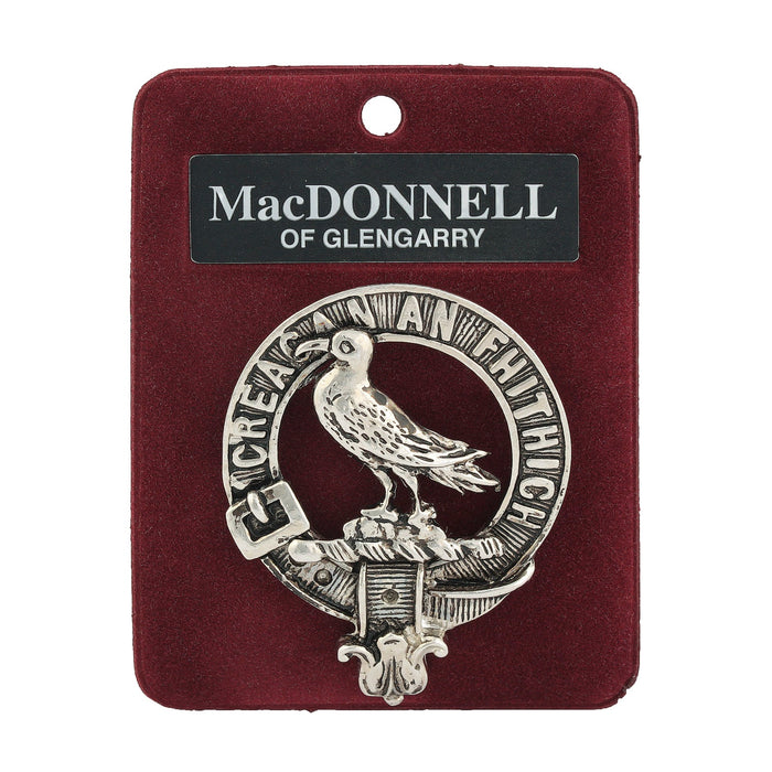 MacDonald of Glengarry Clan Badge, Kilt Pin, Lapel Pin, Cufflinks, Keyring/Key Fob & Gift Set — Fine Pewter by Art Pewter — Made in Scotland (Shiny Finish) - Heritage Of Scotland - Badge