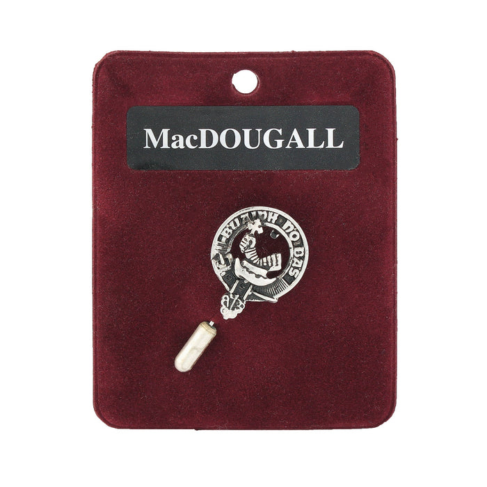 MacDougall Clan Badge, Kilt Pin, Lapel Pin, Cufflinks, Keyring/Key Fob & Gift Set — Fine Pewter by Art Pewter — Made in Scotland (Shiny Finish) - Heritage Of Scotland - Lapel Pin