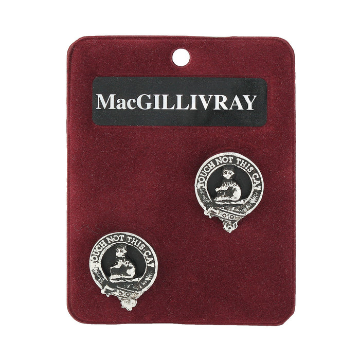 MacGillivray Clan Badge, Kilt Pin, Lapel Pin, Cufflinks, Keyring/Key Fob & Gift Set — Fine Pewter by Art Pewter — Made in Scotland (Shiny Finish) - Heritage Of Scotland - Cufflinks