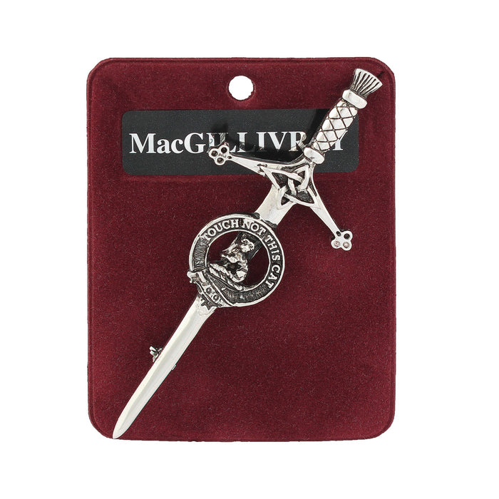 MacGillivray Clan Badge, Kilt Pin, Lapel Pin, Cufflinks, Keyring/Key Fob & Gift Set — Fine Pewter by Art Pewter — Made in Scotland (Shiny Finish) - Heritage Of Scotland - Kilt Pin