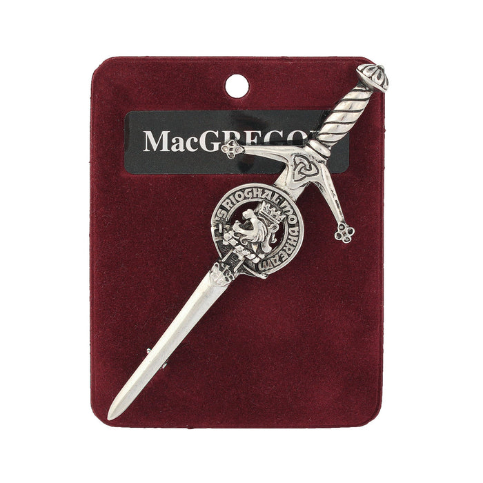 MacGregor Clan Badge, Kilt Pin, Lapel Pin, Cufflinks, Keyring/Key Fob & Gift Set — Fine Pewter by Art Pewter — Made in Scotland (Shiny Finish) - Heritage Of Scotland - Kilt Pin