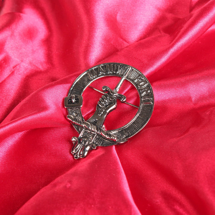 MacKay Clan Badge, Kilt Pin, Lapel Pin, Cufflinks, Keyring/Key Fob & Gift Set — Fine Pewter by Art Pewter — Made in Scotland (Shiny Finish) - Heritage Of Scotland - Badge