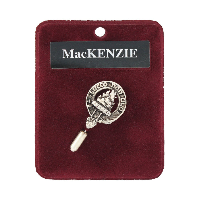 MacKenzie Clan Badge, Kilt Pin, Lapel Pin, Cufflinks, Keyring/Key Fob & Gift Set — Fine Pewter by Art Pewter — Made in Scotland (Shiny Finish) - Heritage Of Scotland - Lapel Pin