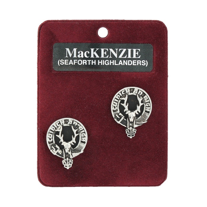 MacKenzie of Seaforth Clan Badge, Kilt Pin, Lapel Pin, Cufflinks, Keyring/Key Fob & Gift Set — Fine Pewter by Art Pewter — Made in Scotland (Shiny Finish) - Heritage Of Scotland - Cufflinks