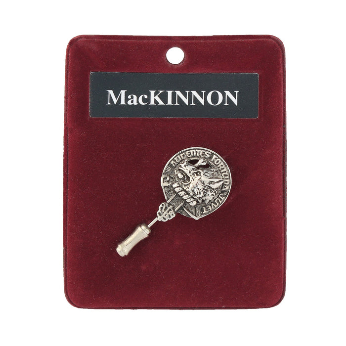 MacKinnon Clan Badge, Kilt Pin, Lapel Pin, Cufflinks, Keyring/Key Fob & Gift Set — Fine Pewter by Art Pewter — Made in Scotland (Shiny Finish) - Heritage Of Scotland - Lapel Pin