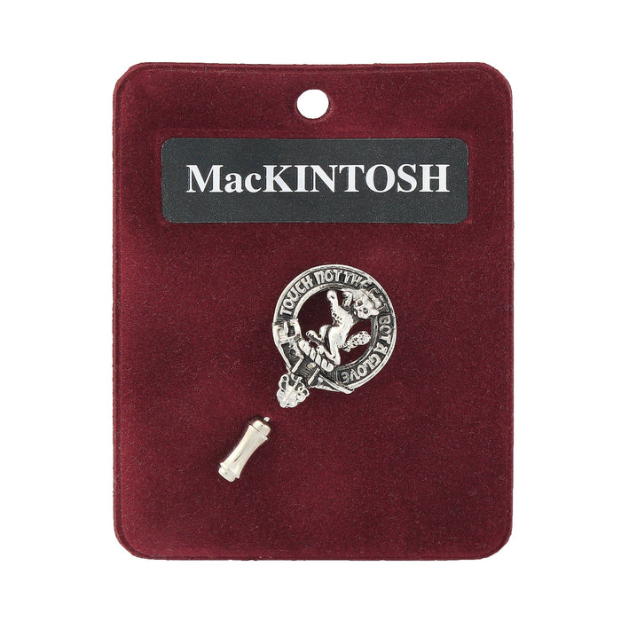 MacKintosh Clan Badge, Kilt Pin, Lapel Pin, Cufflinks, Keyring/Key Fob & Gift Set — Fine Pewter by Art Pewter — Made in Scotland (Shiny Finish) - Heritage Of Scotland - Lapel Pin