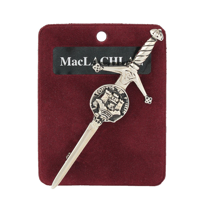 MacLachlan Clan Badge, Kilt Pin, Lapel Pin, Cufflinks, Keyring/Key Fob & Gift Set — Fine Pewter by Art Pewter — Made in Scotland (Shiny Finish) - Heritage Of Scotland - Kilt Pin