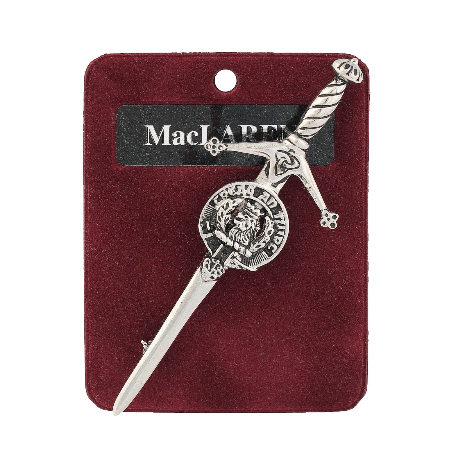 MacLaren Clan Badge, Kilt Pin, Lapel Pin, Cufflinks, Keyring/Key Fob & Gift Set — Fine Pewter by Art Pewter — Made in Scotland (Shiny Finish) - Heritage Of Scotland - Kilt Pin