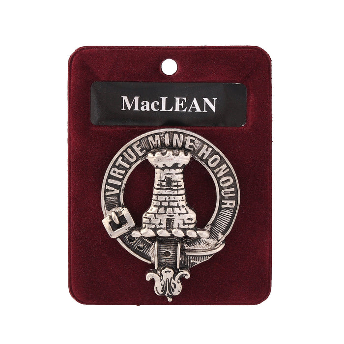 MacLean Clan Badge, Kilt Pin, Lapel Pin, Cufflinks, Keyring/Key Fob & Gift Set — Fine Pewter by Art Pewter — Made in Scotland (Shiny Finish) - Heritage Of Scotland - Badge
