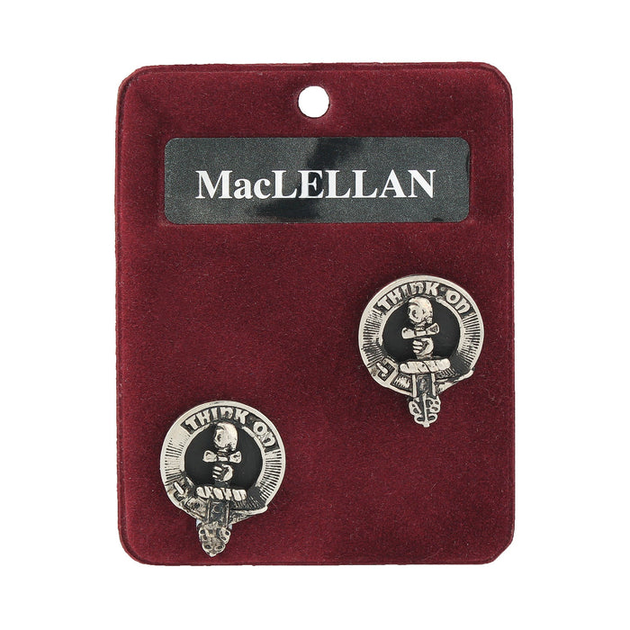 MacLellan Clan Badge, Kilt Pin, Lapel Pin, Cufflinks, Keyring/Key Fob & Gift Set — Fine Pewter by Art Pewter — Made in Scotland (Shiny Finish) - Heritage Of Scotland - Cufflinks