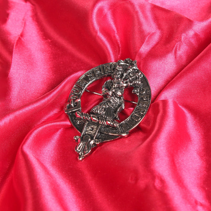 MacLennan Clan Badge, Kilt Pin, Lapel Pin, Cufflinks, Keyring/Key Fob & Gift Set — Fine Pewter by Art Pewter — Made in Scotland (Shiny Finish) - Heritage Of Scotland - Badge