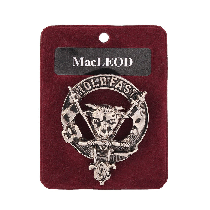 MacLeod Clan Badge, Kilt Pin, Lapel Pin, Cufflinks, Keyring/Key Fob & Gift Set — Fine Pewter by Art Pewter — Made in Scotland (Shiny Finish) - Heritage Of Scotland - Badge