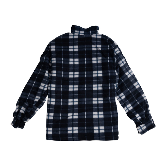 Men's Casual Tartan Sherpa Jacket Grey/White Check - Heritage Of Scotland - GREY/WHITE CHECK