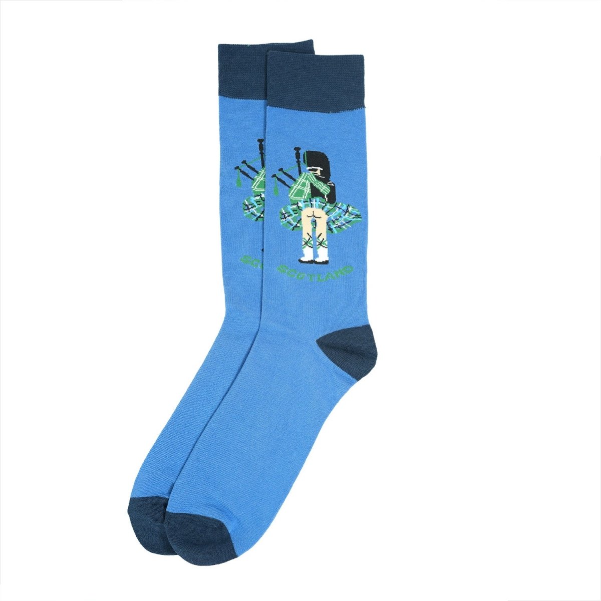 Men’s Luxury Bamboo Socks – Soft, Breathable & Stylish Everyday Comfort - BLUE BAGPIPES - NAVY KILT - Heritage Of Scotland -