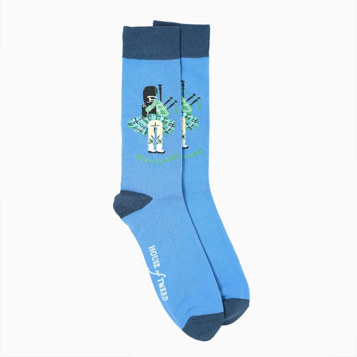 Men’s Luxury Bamboo Socks – Soft, Breathable & Stylish Everyday Comfort - PIPER BUM KILT GREEN - Heritage Of Scotland -