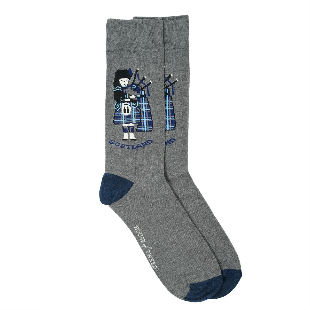 Men’s Luxury Bamboo Socks – Soft, Breathable & Stylish Everyday Comfort - PIPER SCOTLAND GREY - Heritage Of Scotland -