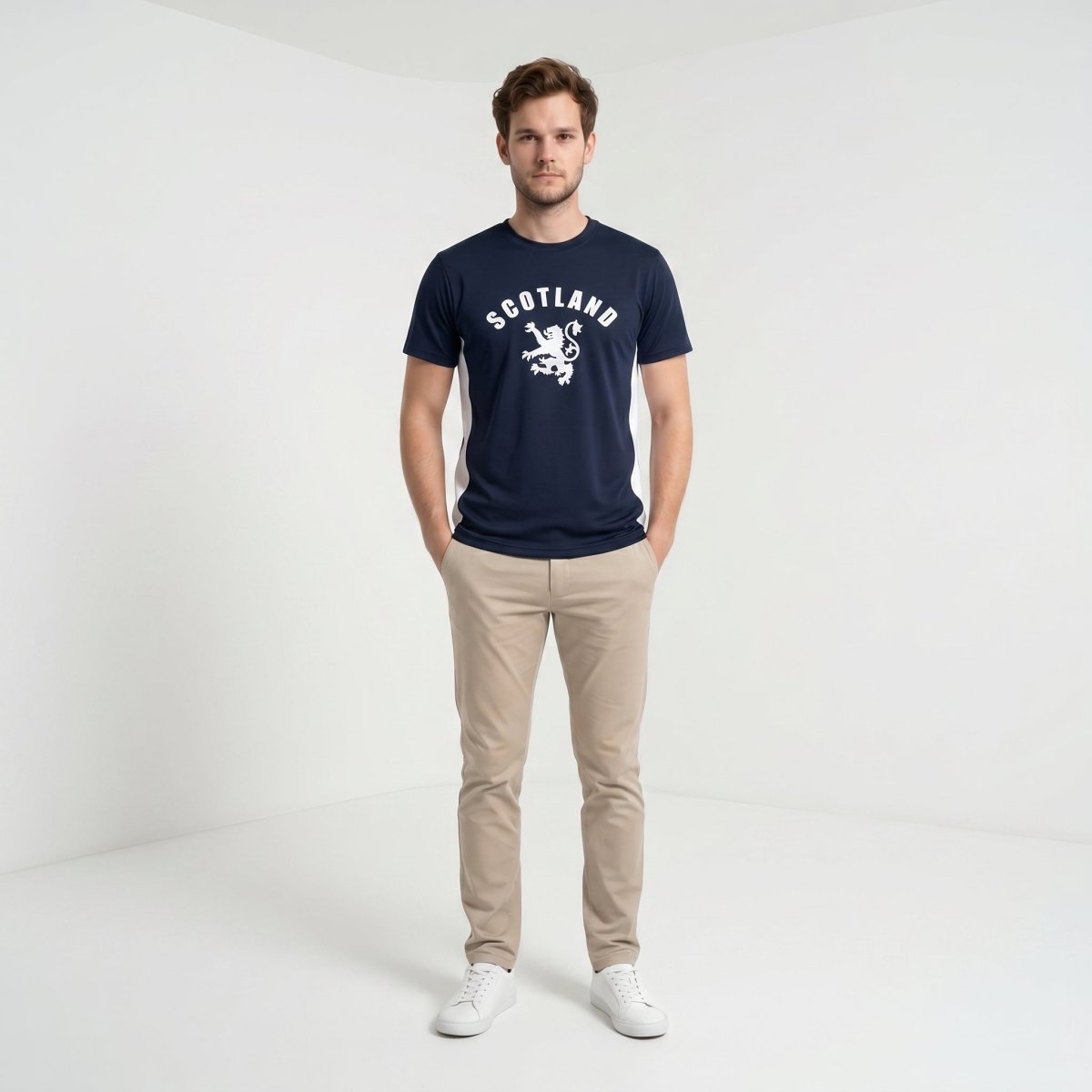 Men’s Navy Scotland Lion Rampant 100% Cotton T-Shirt - Heritage Of Scotland - NAVY / S