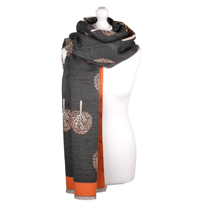 Mini Tree Super Soft Stole - Heritage Of Scotland - Mini tree soft stole lORANGE/GREY