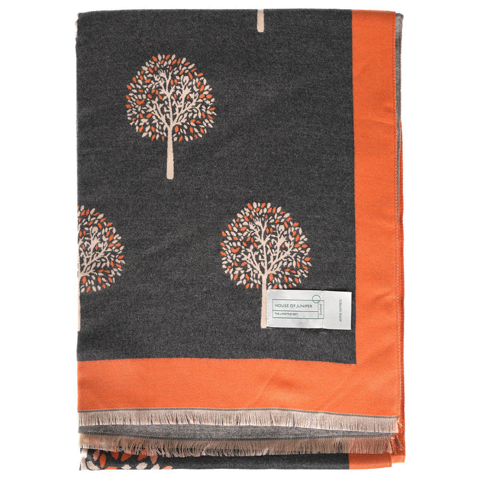 Mini Tree Super Soft Stole - Heritage Of Scotland - Mini tree soft stole lORANGE/GREY