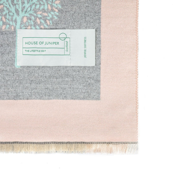 Mini Tree Super Soft Stole - Heritage Of Scotland - PINK/LT GREY