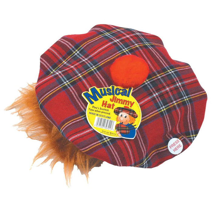 Musical See You Jimmy Hat – Plays ‘Scotland the Brave’ with Tartan & Ginger Hair - Heritage Of Scotland - STEWART ROYAL