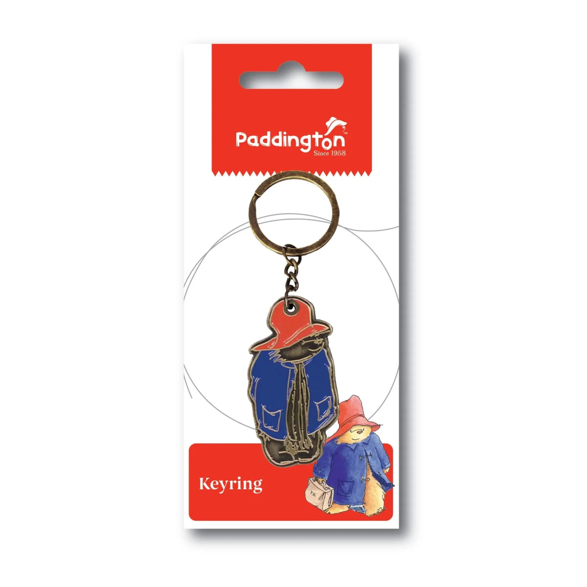 Paddington Bear Full-Length Metal & Enamel Keyring - Heritage Of Scotland -