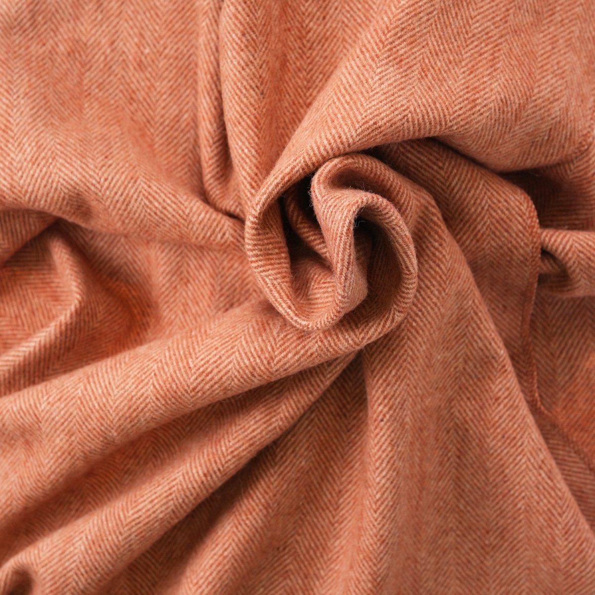 Recycled Wool Herringbone Knee Blanket – Pastel Fringed Throw - SPICE - Heritage Of Scotland -