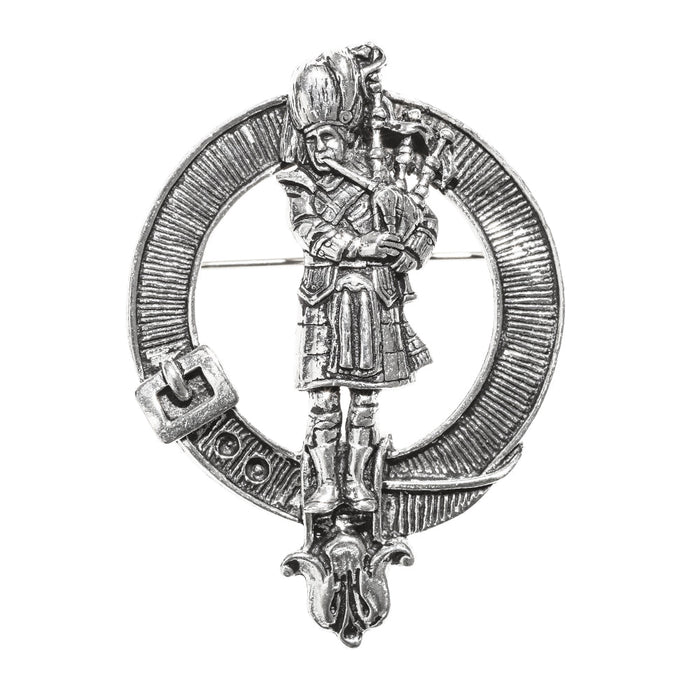 Scots Piper Clan Badge, Kilt Pin, Lapel Pin, Cufflinks, Keyring/Key Fob & Gift Set — Fine Pewter by Art Pewter — Made in Scotland (Shiny Finish) - Heritage Of Scotland - Badge