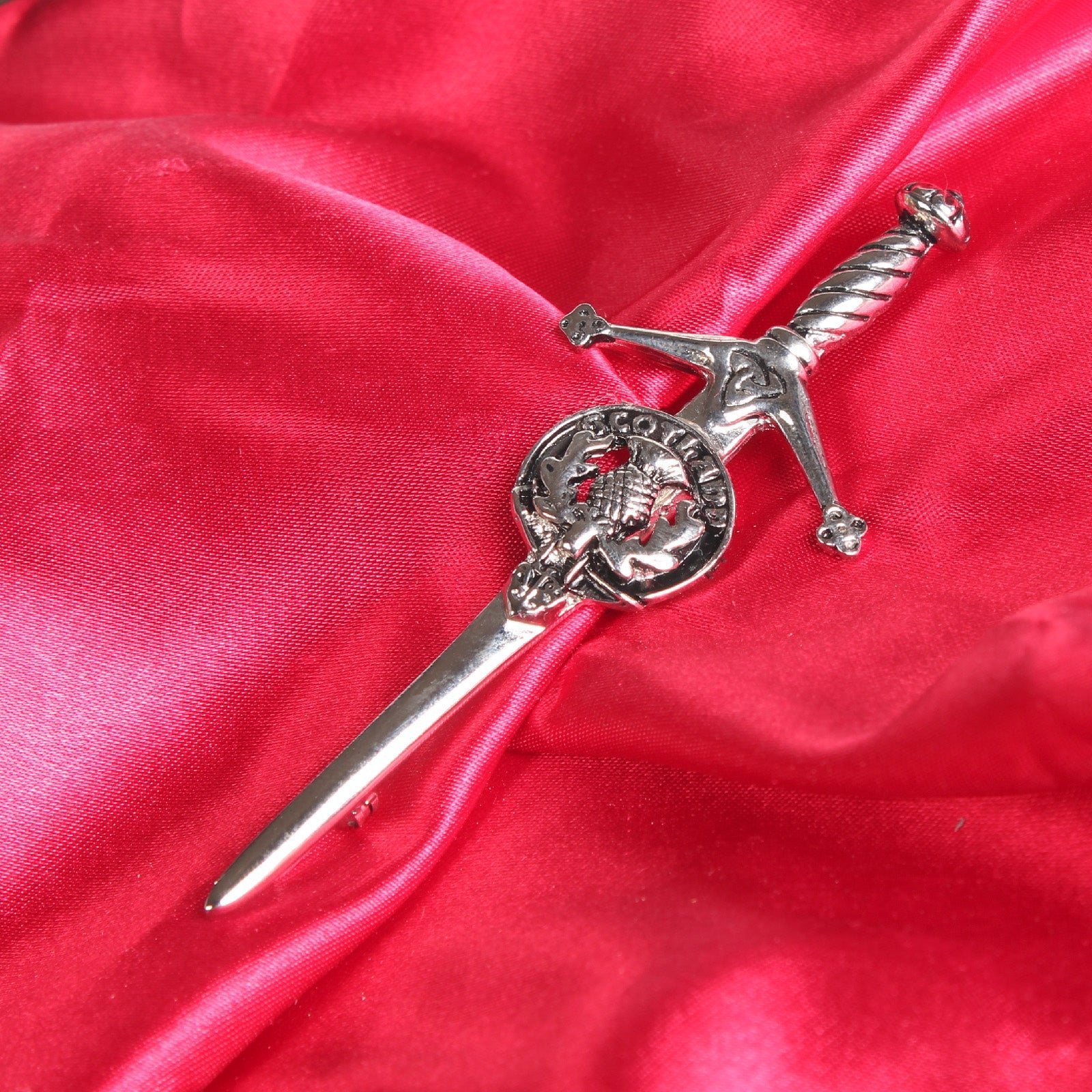 Scots Thistle Clan Badge, Kilt Pin, Lapel Pin, Cufflinks, Keyring/Key Fob & Gift Set — Fine Pewter by Art Pewter — Made in Scotland (Shiny Finish) - Heritage Of Scotland - Kilt Pin