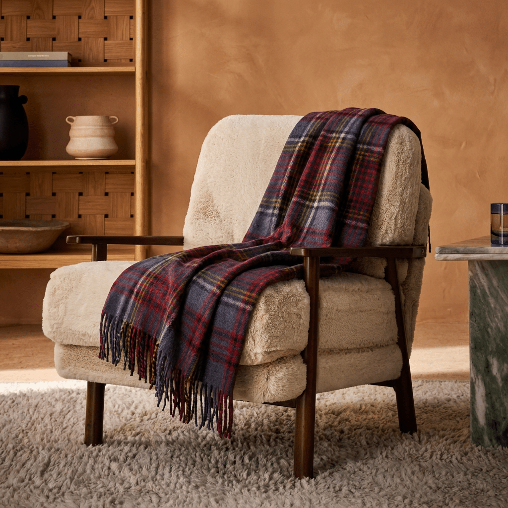 Scottish Highland Tartan Wool Blend Blanket Throw - ANDERSON - Heritage Of Scotland -