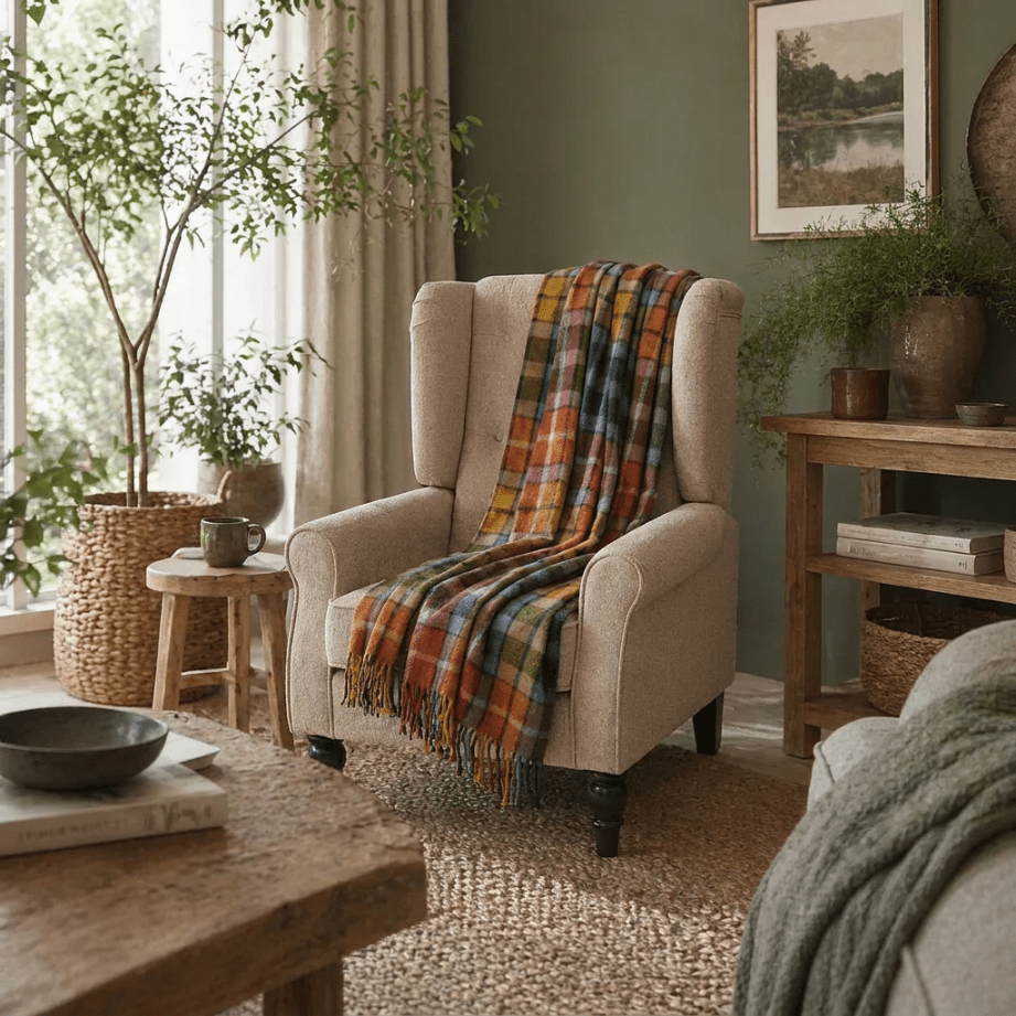 Scottish Highland Tartan Wool Blend Blanket Throw - BUCHANAN ANTIQUE - Heritage Of Scotland -