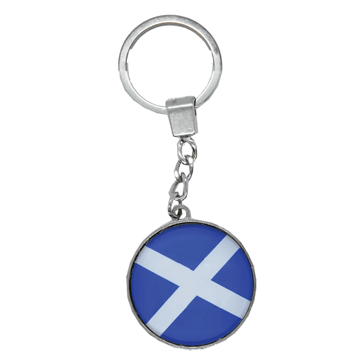Scottish Keyrings – Glass - Look Saltire & Westies or Hand - Painted Westie - Heritage Of Scotland - Glass - Look Saltire