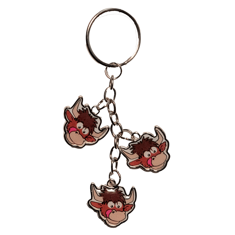Scottish Keyrings – Metal & Charm Keyrings with Puffin, Coo, Nessie & More - Heritage Of Scotland - Highland Coo Charm