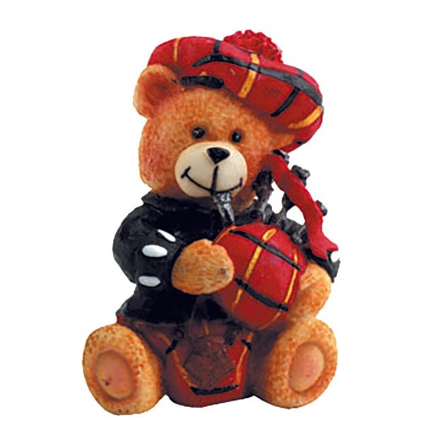 Scottish Polyresin Figurines – Westie, Piper, Piper Teddy, Highland Coo & Nessie - Heritage Of Scotland - Piper Teddy