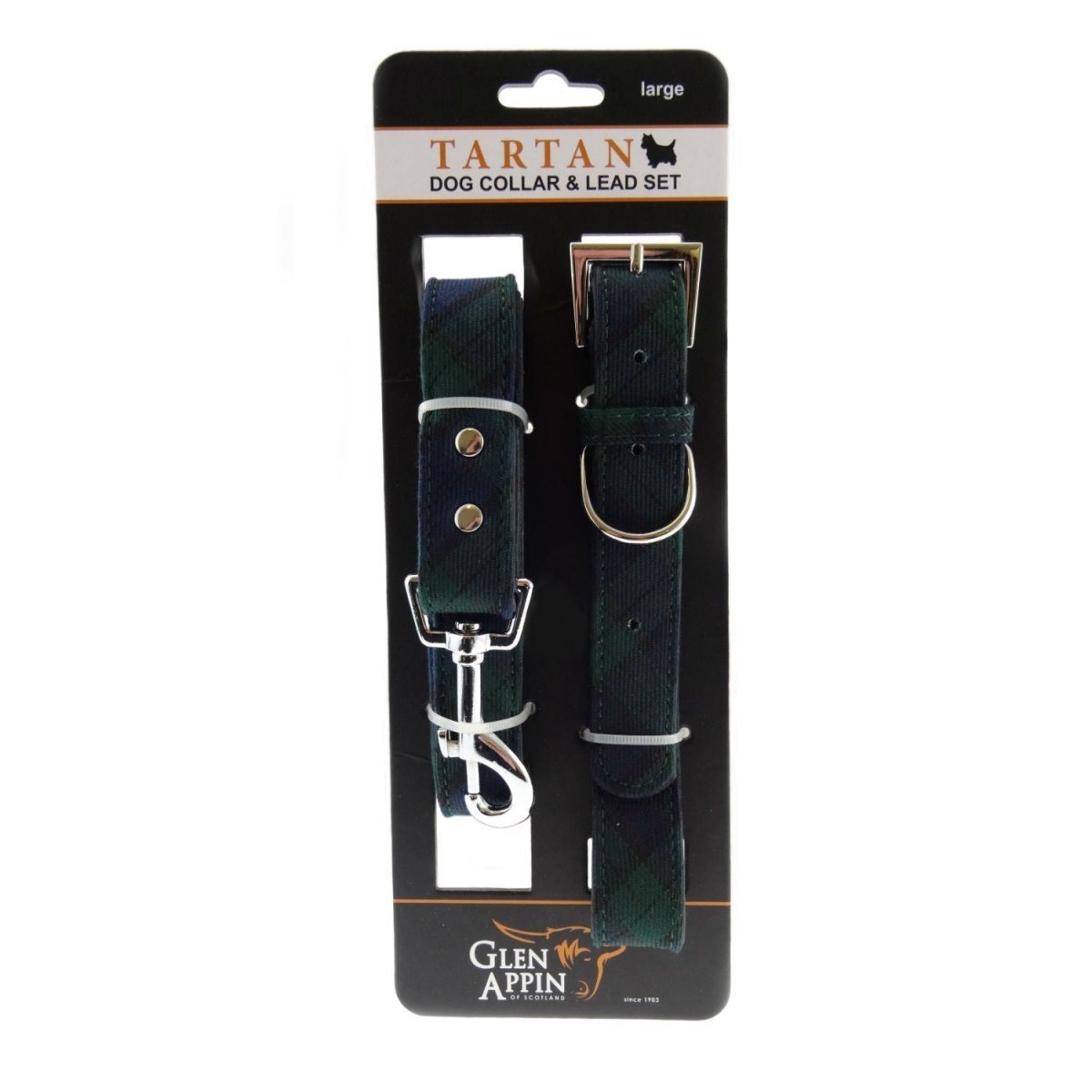 Scottish Tartan Dog Collar & Lead Set – Highland Walks - Black Watch - Heritage Of Scotland - Small