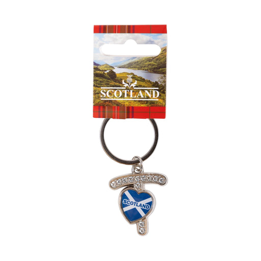 Sct Diamond Alpahbet Keyring - T - Heritage Of Scotland - NA