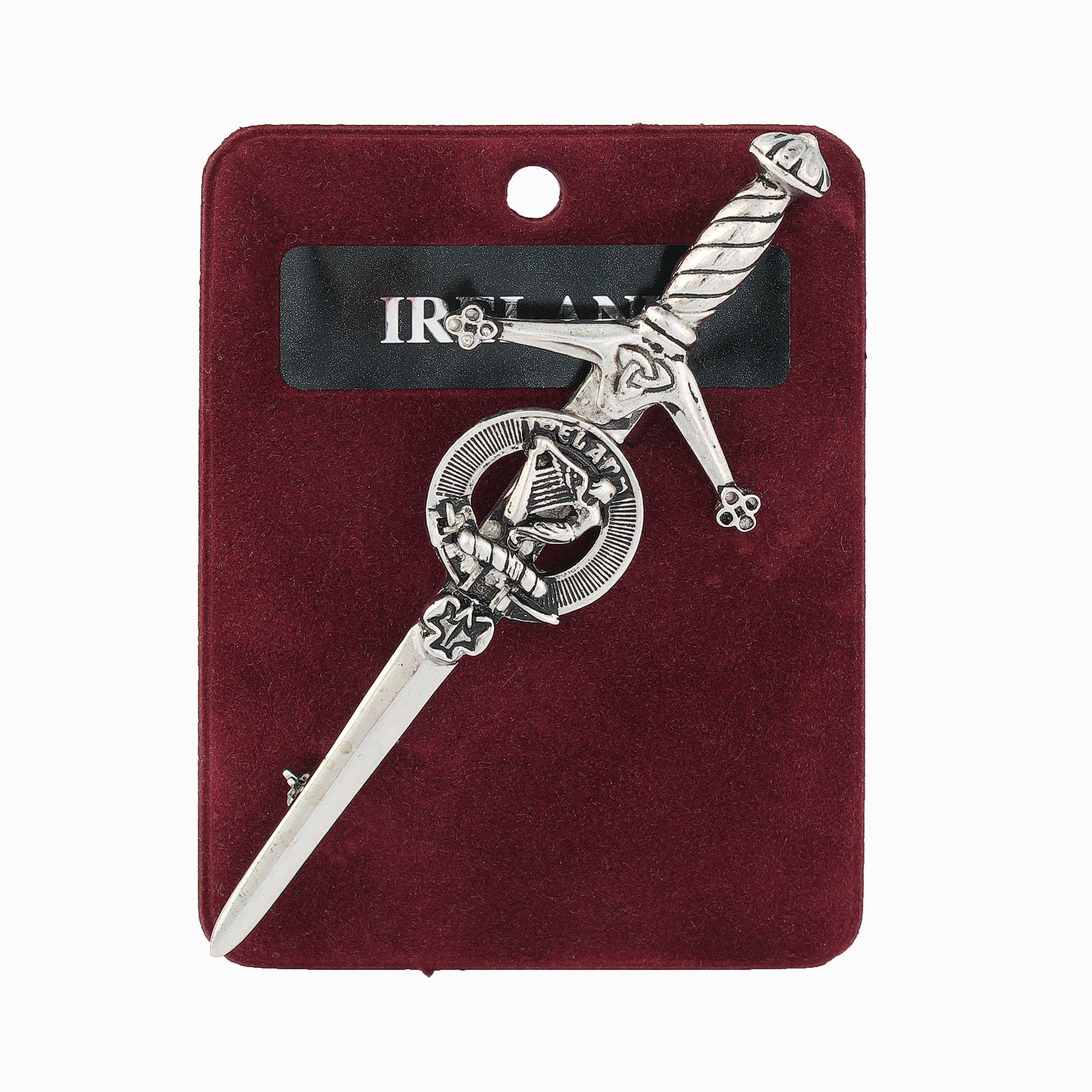 Shamrock Clan Badge, Kilt Pin, Lapel Pin, Cufflinks, Keyring/Key Fob & Gift Set — Fine Pewter by Art Pewter — Made in Scotland (Shiny Finish) - Heritage Of Scotland - Kilt Pin