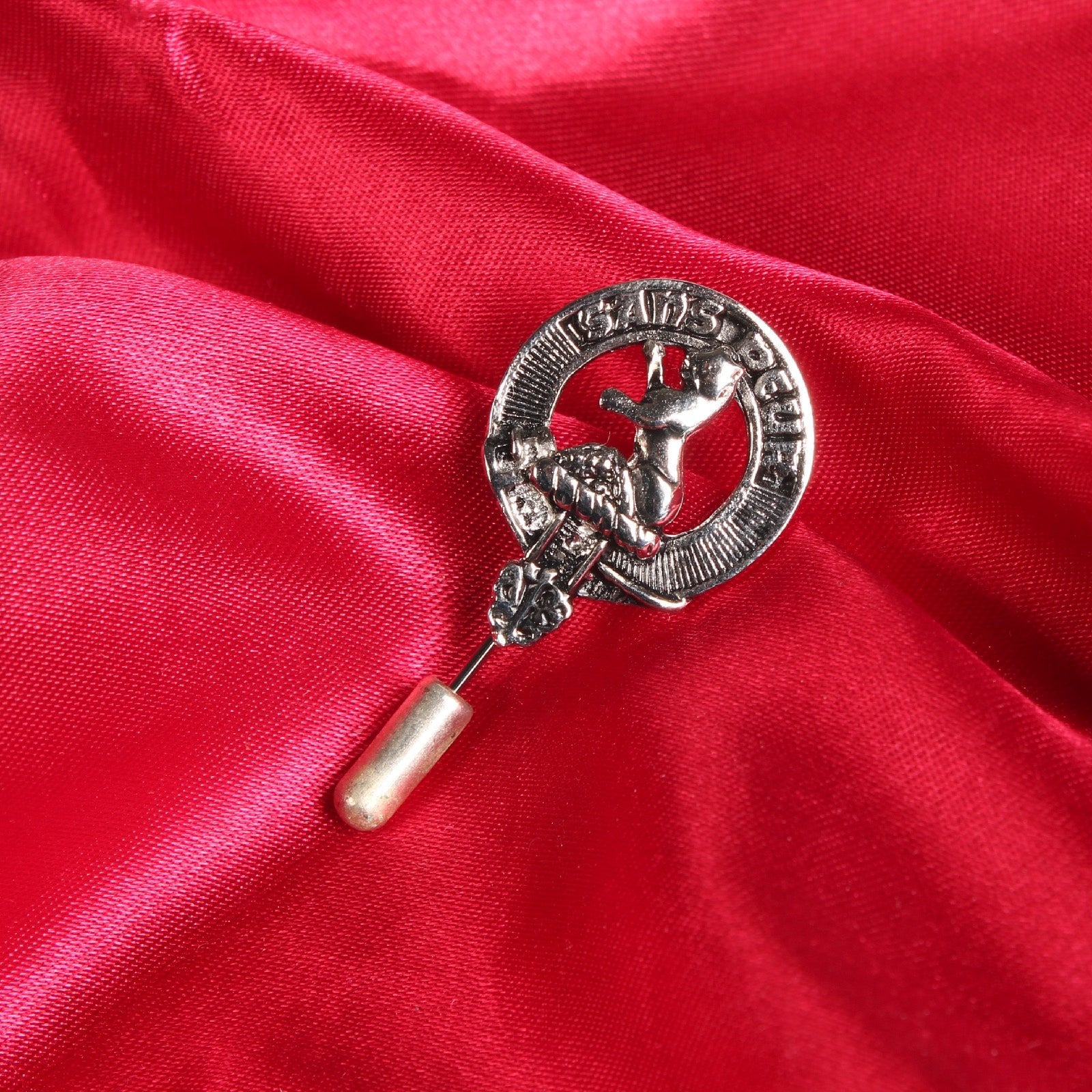 Sutherland Clan Badge, Kilt Pin, Lapel Pin, Cufflinks, Keyring/Key Fob & Gift Set — Fine Pewter by Art Pewter — Made in Scotland (Shiny Finish) - Heritage Of Scotland - Lapel Pin
