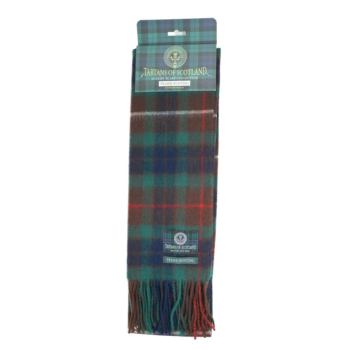 Tartan of Scotland 100% Pure New Wool Clan Scarf - Fraser - Heritage Of Scotland -