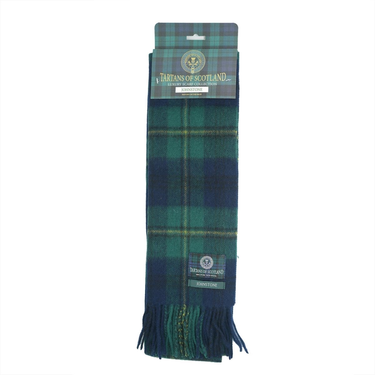 Tartan of Scotland 100% Pure New Wool Clan Scarf - Johnstone - Heritage Of Scotland -