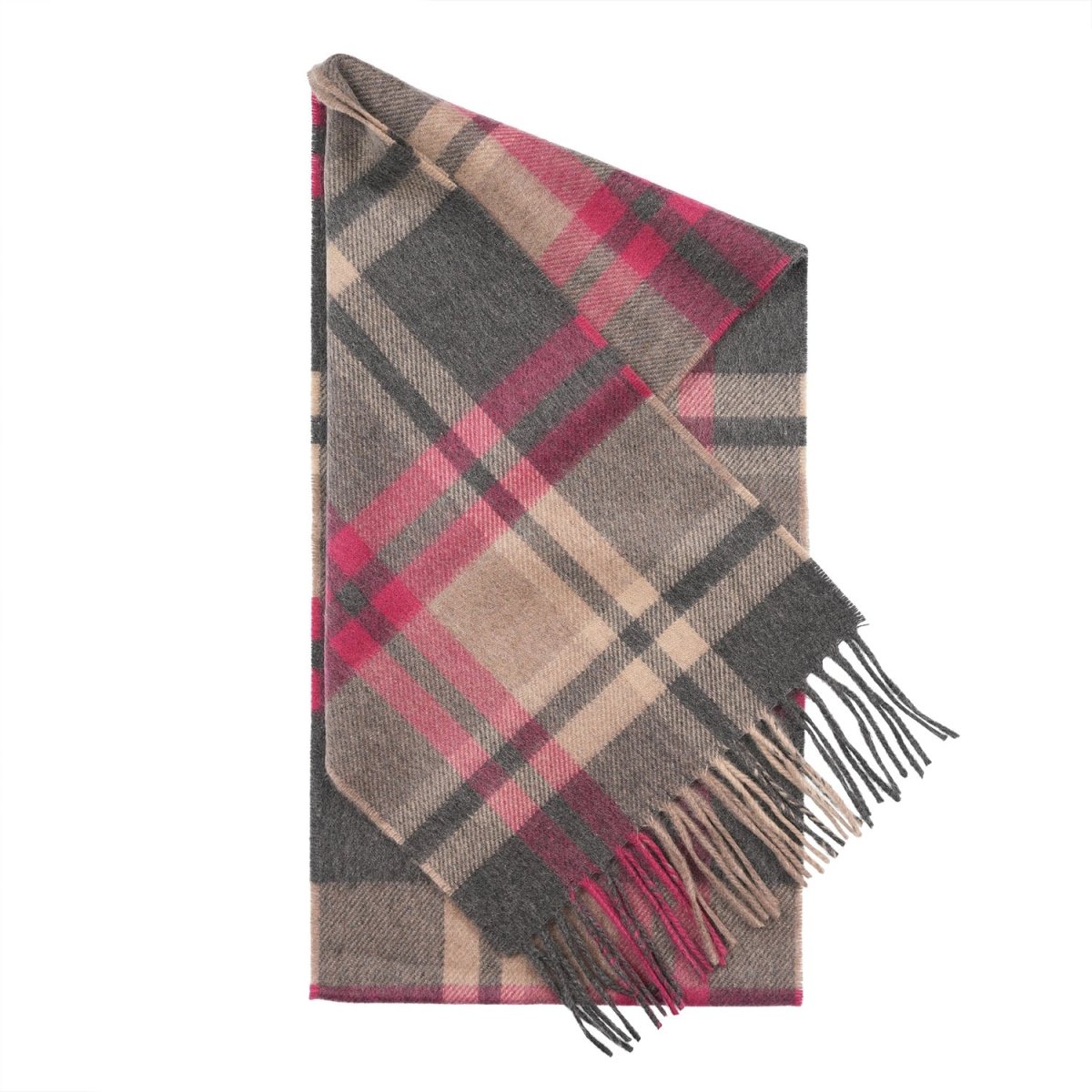 Tartan Weaving Mill 100% Pure Cashmere Scarf - Made in Scotland - Amplified Ruby - Heritage Of Scotland -
