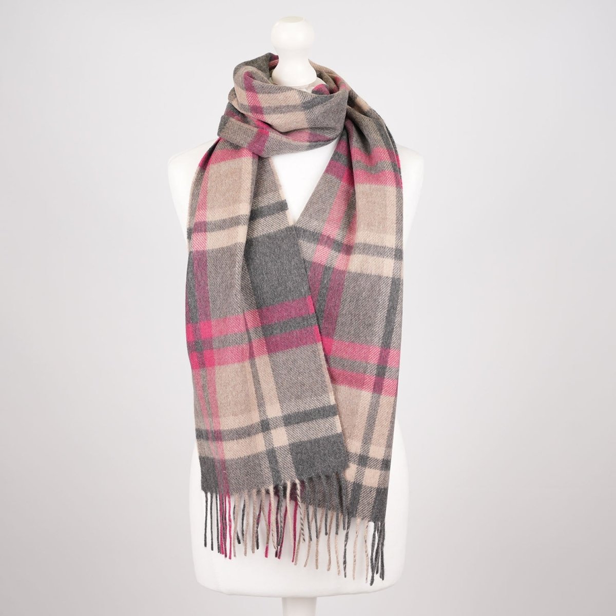 Tartan Weaving Mill 100% Pure Cashmere Scarf - Made in Scotland - Amplified Ruby - Heritage Of Scotland -
