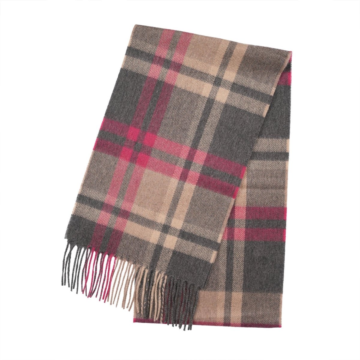 Tartan Weaving Mill 100% Pure Cashmere Scarf - Made in Scotland - Amplified Ruby - Heritage Of Scotland -