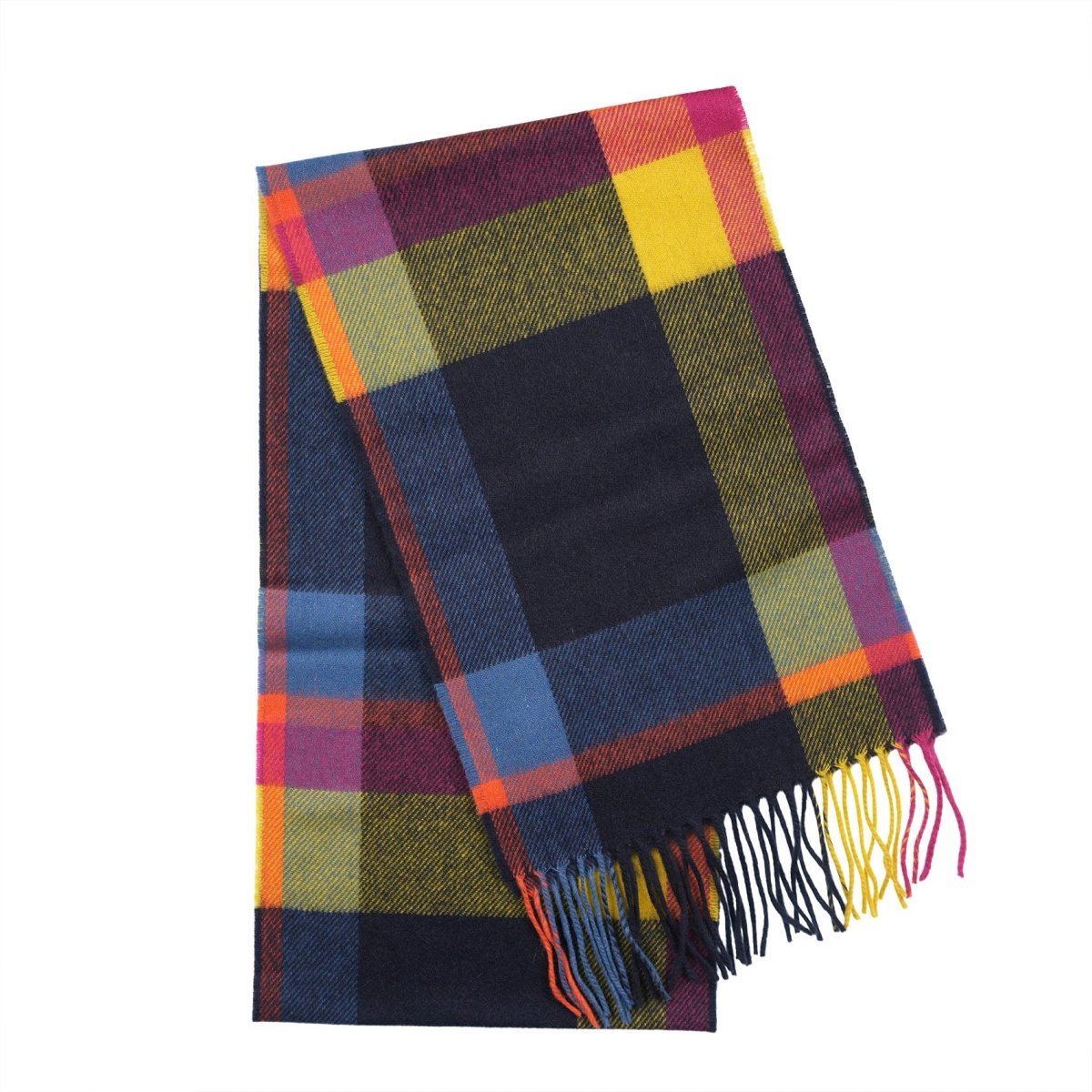 Tartan Weaving Mill 100% Pure Cashmere Scarf - Made in Scotland - Middleton Check Fuschia - Heritage Of Scotland -