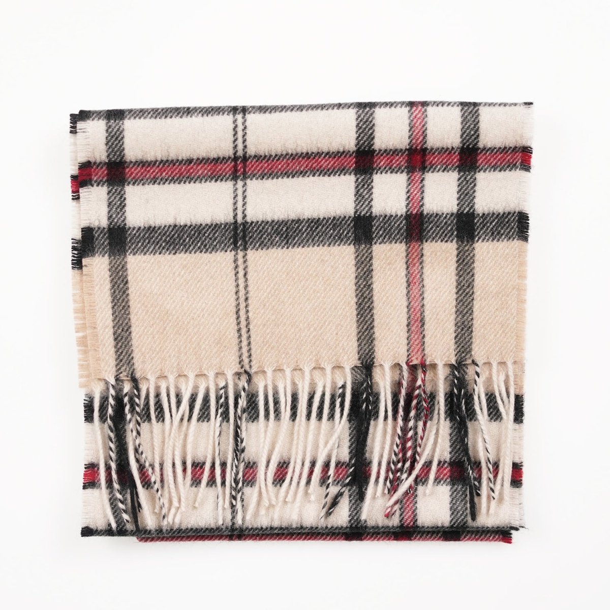 Tartan Weaving Mill 100% Pure Cashmere Scarf - Made in Scotland - Thomson Camel - Heritage Of Scotland -