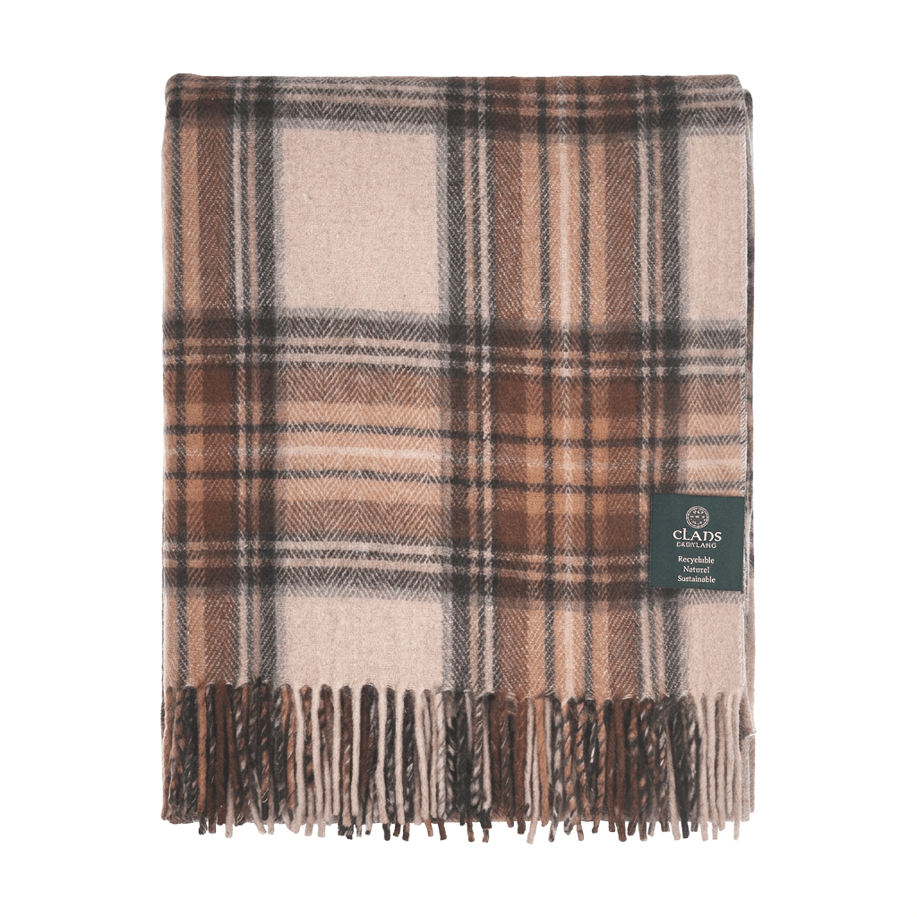 Tartan Wool Blend Blanket Throw – Soft Plaid Sofa & Bed Blanket - STEWART NATURAL DRESS - Heritage Of Scotland -
