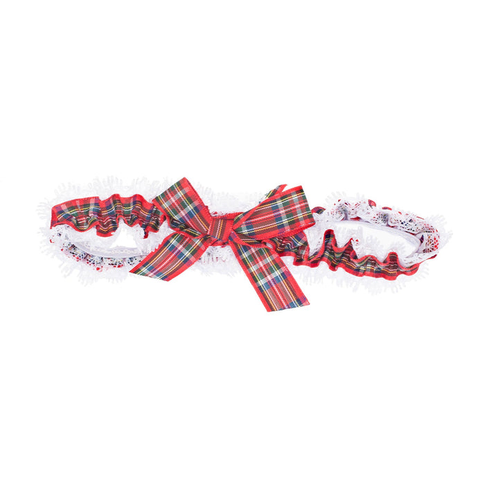 Traditional Tartan Garter – Elasticated Red or Green Scottish Lace Garter - Heritage Of Scotland - Red