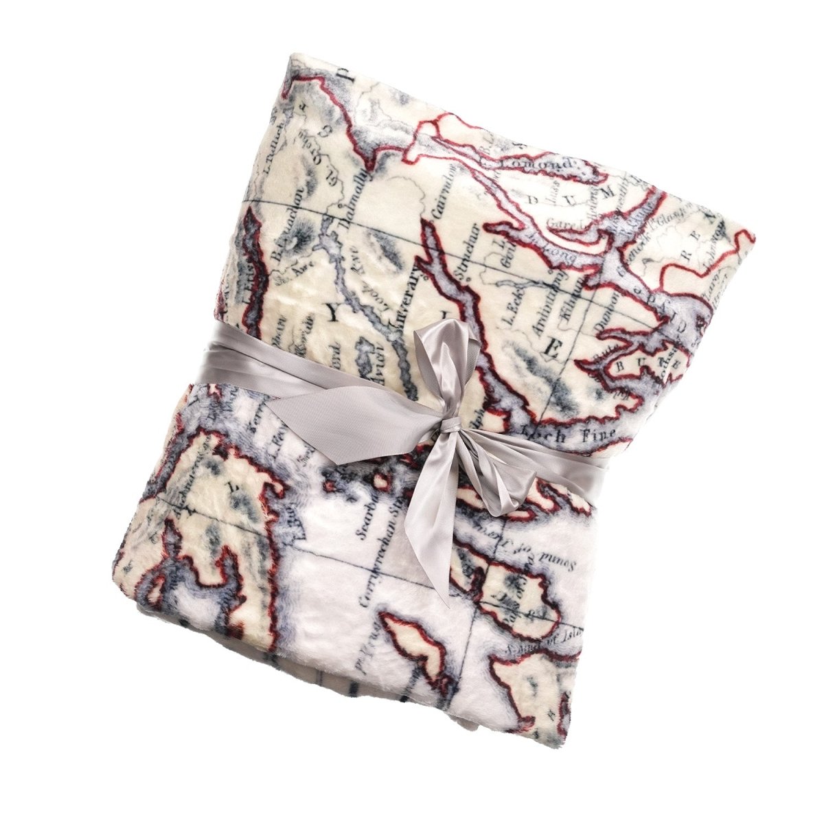 Vintage Scotland Map Print Fleece Throw Blanket - Heritage Of Scotland -