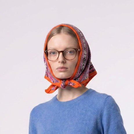 Women’s Lambswool Fair Isle Neck Scarf – Made in Scotland - ORANGE - Heritage Of Scotland -