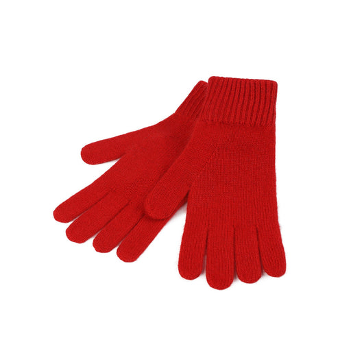 100% Cashmere Plain Ladies Glove Cardinal - Heritage Of Scotland - CARDINAL